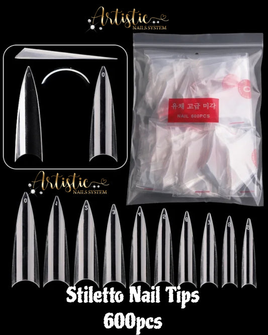 Stiletto Nail Tips 600pcs XL