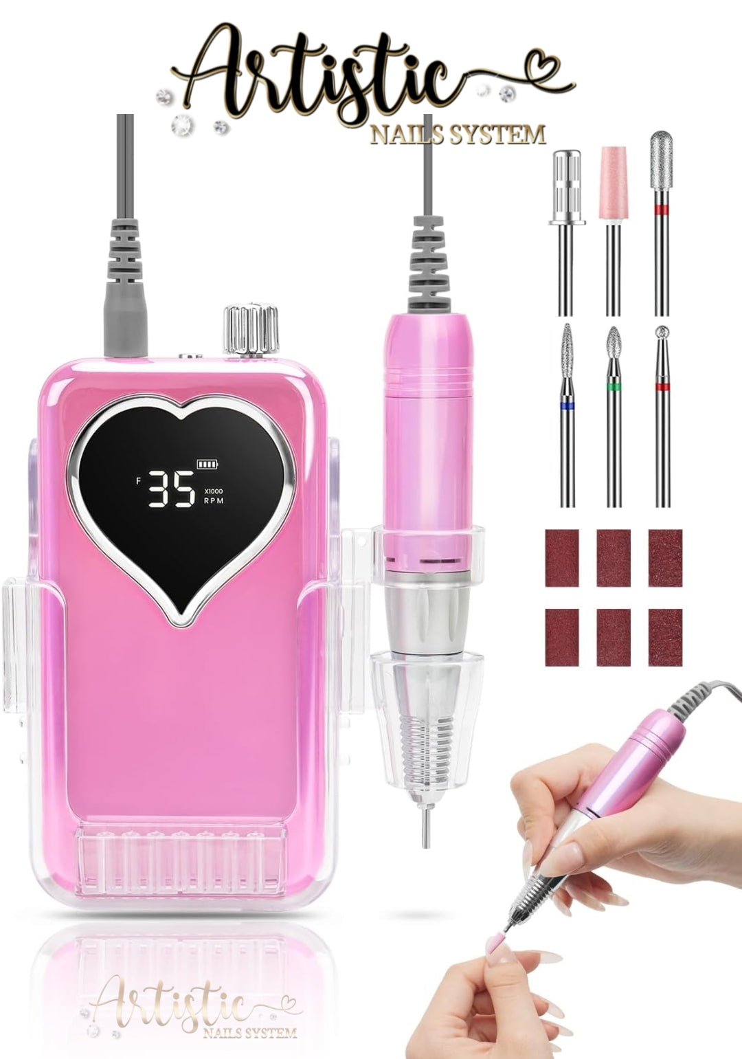 Nail Drill Pink 35,000 RPM