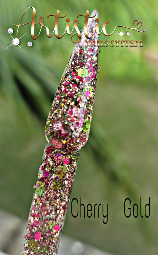 Acrylic Glitter Mix Cherry Gold