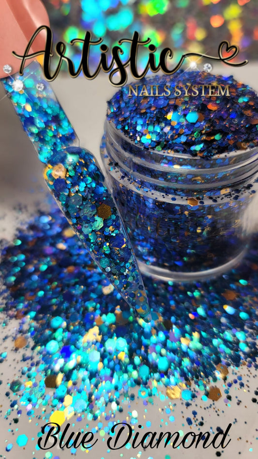 Acrylic Glitter Mix Blue Diamond